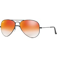 Ray-Ban RB3025 Aviator Flash Lenses Sunglasses - Black/Mirror Orange