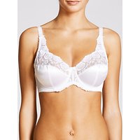 John Lewis Embroidered Full Cup Bra - White