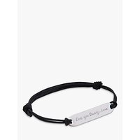 Merci Maman Personalised Sterling Silver Men's Identity Bracelet - Black