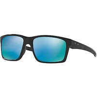 Oakley OO9264 Mainlink Polarised Rectangular Sunglasses - Black/Turquoise