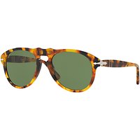 Persol PO0649 Aviator Sunglasses - Light Havana/Green