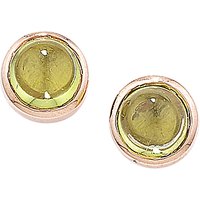London Road 9ct Rose Gold Bubble Stud Earrings - Peridot
