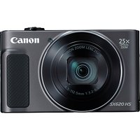 Canon PowerShot SX620 Digital Camera, HD 1080p, 20.2MP, 25x Optical Zoom, Wi-Fi, NFC, 3 Screen - Black