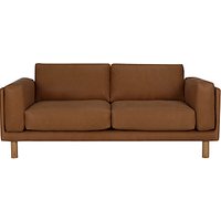 Design Project By John Lewis No.002 Large 3 Seater Leather Sofa, Light Leg - Selvaggio Cognac Leather