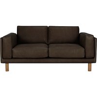 Design Project By John Lewis No.002 Medium 2 Seater Leather Sofa, Light Leg - Selvaggio Peat Leather