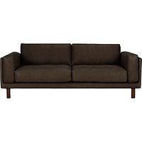 Design Project By John Lewis No.002 Grand 4 Seater Leather Sofa, Dark Leg - Selvaggio Peat Leather