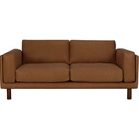 Design Project By John Lewis No.002 Large 3 Seater Leather Sofa, Dark Leg - Selvaggio Cognac Leather
