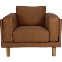 Design Project By John Lewis No.002 Leather Armchair, Light Leg - Selvaggio Cognac Leather