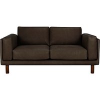 Design Project By John Lewis No.002 Medium 2 Seater Leather Sofa, Dark Leg - Selvaggio Peat Leather