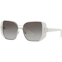 Prada PR 59SS Rectangular Sunglasses - Silver/Grey Gradient