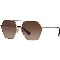 Dolce & Gabbana DG2157 Hexagonal Sunglasses - Gold/Brown Gradient