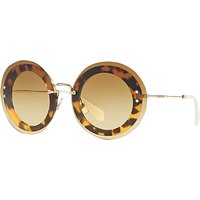 Miu Miu MU10RS Round Sunglasses - Tortoise/Brown Gradient