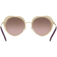 Miu Miu MU 54RS Oval Sunglasses - Gold/Violet
