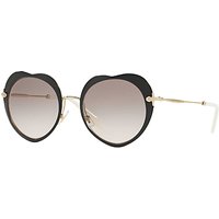 Miu Miu MU 54RS Oval Sunglasses - Black/Grey Gradient