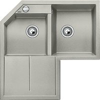 Blanco Metra 9 E Double Right Hand Bowl Corner Inset Kitchen Sink - Pearl Grey