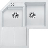 Blanco Metra 9 E Double Right Hand Bowl Corner Inset Kitchen Sink - White