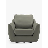 G Plan Vintage The Sixty Seven Leather Swivel Chair - Capri Leather Grey