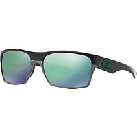 Oakley OO9189 Two Face Rectangular Sunglasses - Black/Jade Iridium