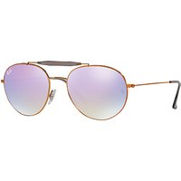 Ray-Ban RB3540 Oval Sunglasses - Dark Gold/Mirror Lilac