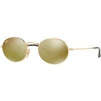 Ray-Ban RB3547 Oval Flat Lens Sunglasses - Gold/Yellow Flash
