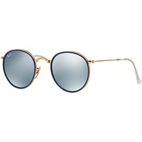 Ray-Ban RB3517 Round Folding Sunglasses - Gold/Silver Flash