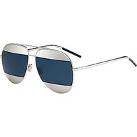 Christian Dior Diorsplit1 Aviator Sunglasses - Silver/Navy
