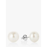 Claudia Bradby Freshwater Pearl Button Stud Earrings, 9-10mm - White