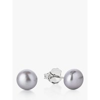 Claudia Bradby Freshwater Pearl Button Stud Earrings, 7mm - Silver