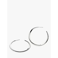 Kit Heath Sterling Silver Bevel Hoop Earrings - Large