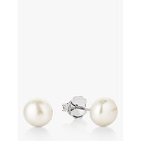 Claudia Bradby Freshwater Pearl Button Stud Earrings, 7mm - White