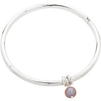Claudia Bradby Sterling Silver Freshwater Pearl Bangle - Silver/Pink