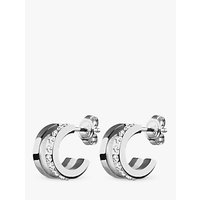 Dyrberg/Kern Swarovski Crystal Hoop Earrings - Silver