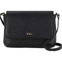 Tula Nappa Originals Leather Small Flap Over Across Body Bag - Smooth Black