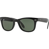 Ray-Ban RB4105 Folding Wayfarer Sunglasses - Black/Dark Green