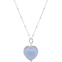 Martick Mist Murano Glass Heart Pendant Necklace - Lilac
