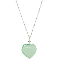Martick Mist Murano Glass Heart Pendant Necklace - Mint