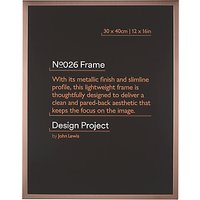Design Project By John Lewis No.026 Metal Photo Frame, 30 X 40cm - Rose Gold