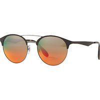 Ray-Ban RB3545 Oval Sunglasses - Dark Brown/Orange Gradient