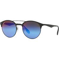 Ray-Ban RB3545 Oval Sunglasses - Black/Blue Gradient