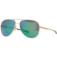 Oakley OO4119 Elmont Large Aviator Sunglasses - Satin Gold/Jade Iridium