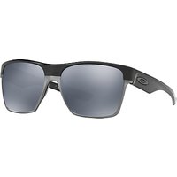 Oakley OO9350 Two Face XL Polarised Square Sunglasses - Polished Black/Black Irirdium