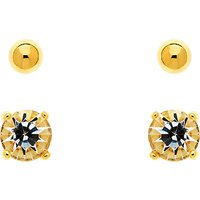 Melissa Odabash Crystal Double Stud Earrings - Gold
