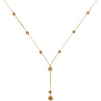 Monet Spiral Ball Y Pendant Necklace - Gold