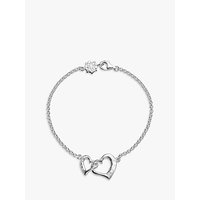 Dower & Hall Entwined Love Hearts Bracelet - Silver