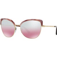 Bvlgari BV6082 Cat's Eye Half Frame Sunglasses - Brown/Pink Gradient