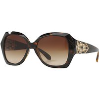 Bvlgari BV8182B Embellished Oversize Square Sunglasses - Tortoise/Brown Gradient
