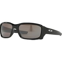 Oakley OO9331 Straightlink Prizm Daily Polarised Rectangular Sunglasses - Black/Grey