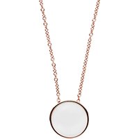 Skagen Sea Glass Round Pendant Necklace - Rose Gold/White