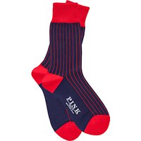 Thomas Pink Tenby Stripe Socks - Navy/Red