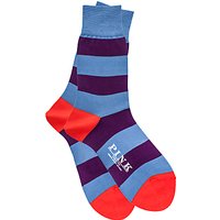 Thomas Pink Rugby Stripe Socks - Sky/Purple
